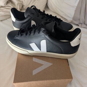 Veja Men’s Leather Campo Chromefree, Black/White,US 11.5, NEW!